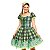 Vestido Junino Adulto Caipira Xadrez Verde São João Quadrilh - Imagem 1