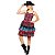 Vestido Junino Adulto Caipira Xadrez Vermelho Saia Camadas - Imagem 2