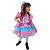 Vestido Junino Infantil Caipira Xadrez Rosa Saia em Camadas - Imagem 3