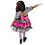 Vestido Junino Infantil Caipira Xadrez Preto com Rosa Luxo - Imagem 3