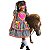 Vestido Junino Infantil Caipira Xadrez Preto Neon c/ Coração - Imagem 4