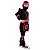 Fantasia Ninja Infantil Preto e Vermelho Samurai Dragão Guerreiro Luxo Com Músculos Capuz e Faixas - Imagem 3