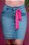 Saia Jeans Claro Com Faixa Rosa | Mix Nativa - Imagem 2