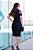 Vestido Tubinho Preto Bengaline Com Recortes Em Tule | Rosarrara - Imagem 2