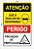 PLACA ATENÇÃO USE ÓCULOS/ PERIGO PARTÍCULAS - Imagem 1
