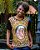 Camiseta Baby Look "Mãe de Deus" Manga de Renda Preta - Imagem 1