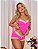 Baby doll Bicolor Microfibra - Off + Pink Neon - Imagem 1