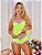 Baby doll Bicolor Microfibra - Lilás + Amarelo Neon - Imagem 1