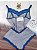 Baby doll Cotton e renda - Azul - Imagem 2
