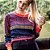 Suéter de Tricot Jacquard Étnico Feminino - Imagem 5