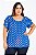 Blusa Pregas Azul plus size - Imagem 2
