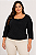 Blusa Malha ML Canelado Plus Size - Imagem 3