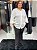 CAMISA  MANGA CAIDA COM PUNHO  OFF WHITE PLUS SIZE - Imagem 1