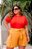 Short Liso com Amarração e Pregas Plus Size - Imagem 1