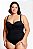 Maiô Plus Bojo Fixo Recorte Drapeado Frente Plus Size - Imagem 1