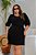 Vestido Curto Textura Preto Plus Size - Imagem 4