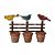 Jardineira de Metal Envelhecida com 3 Vasos Cimétricos e Pássaros - Imagem 1