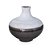 Vaso de Cerâmica com Oval Duo Marrom Branco M - Imagem 1