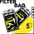 Premium Filter Bag  (5 bags)- Costura Dupla- Tamanho 3,5 x 8 cm - Imagem 1