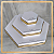 Kit 3 Bases Colmeia Branco com Dourado - Imagem 2
