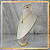 Busto Flecha Base Forrado Offwhite - Base Redonda Dourada - Imagem 2