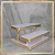Expositor Escada Eleganza Branco com Dourado - 2 Degraus - Imagem 2