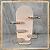 Mini Estante Vertical Off White - Bordas Douradas - Imagem 1