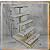 Expositor Escada 5 Degraus Haste Metal  OffWhite - Imagem 2