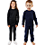 KIT DE 2 CONJUNTOS TÉRMICOS E PELUCIADOS COM BLUSA DE MANGA COMPRIDA E CALÇA INFANTIL UNISSEX 1 AO 14 - PRETO E MARINHO - Imagem 1