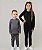 KIT DE 2 CONJUNTOS TÉRMICOS E PELUCIADOS COM BLUSA DE MANGA COMPRIDA E CALÇA INFANTIL UNISSEX 1 AO 14 - PRETO E CHUMBO - Imagem 1