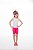 CONJUNTO BLUSA DE ALCINHA E SHORTS CICLISTA DE RIBANA INFANTIL 1 AO 12 ANOS - BRANCO E PINK - Imagem 1