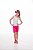 CONJUNTO BLUSA DE ALCINHA E SHORTS CICLISTA DE RIBANA INFANTIL 1 AO 12 ANOS - BRANCO E PINK - Imagem 2