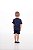 CONJUNTO DE MEIA MALHA COM BLUSA DE MANGA CURTA E SHORTS 100% ALGODÃO UNISSEX - 1 AO 14 ANOS - MARINHO - Imagem 3