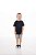 CONJUNTO DE MEIA MALHA COM BLUSA DE MANGA CURTA E SHORTS 100% ALGODÃO UNISSEX - 1 AO 14 ANOS - PRETO E MESCLA - Imagem 2