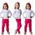 KIT COM 3 CALÇAS INFANTIL DE RIBANA DE MODELAGEM UNISSEX 1 AO 12 ANOS - 3 PINK - Imagem 1