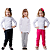 KIT COM 3 CALÇAS INFANTIL DE RIBANA DE MODELAGEM UNISSEX 1 AO 12 ANOS - PRETA, MESCLA, PINK - Imagem 1