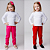 KIT COM 2 CALÇAS INFANTIL DE RIBANA DE MODELAGEM UNISSEX 1 AO 12 ANOS - PINK E VERMELHA - Imagem 1
