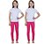 KIT DE 2 CALÇAS LEGGING DE RIBANA INFANTIL PARA MENINAS 1 AO 14 ANOS -  2 PINK - Imagem 1
