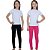 KIT DE 2 CALÇAS LEGGING DE RIBANA INFANTIL PARA MENINAS 1 AO 14 ANOS -  PRETA E PINK - Imagem 1