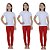 KIT DE 3 CALÇAS LEGGING DE RIBANA INFANTIL PARA MENINAS 1 AO 14 ANOS - 3 VERMELHAS - Imagem 1
