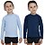KIT 2 BLUSAS INFANTIL COM PROTEÇÃO SOLAR UV50 MODA PRAIA - AZUL BEBÊ E MARINHO - Imagem 1