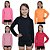 KIT 5 BLUSAS INFANTIL COM PROTEÇÃO SOLAR UV50 MODA PRAIA - PRETO, LARANJA, PINK, ROSA CLARO, ROSA NEON - Imagem 1