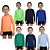 KIT 7 BLUSAS INFANTIL COM PROTEÇÃO SOLAR UV50 MODA PRAIA - LARANJA NEON, VERDE NEON, PRETO, ROYAL, VERDE BANDEIRA, MARINHO, AZUL BEBÊ - Imagem 1