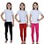 KIT DE 3 CALÇAS LEGGING DE RIBANA INFANTIL PARA MENINAS 1 AO 14 ANOS - PRETA, PINK E VERMELHA - Imagem 1