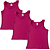 KIT DE 3 BLUSAS REGATAS DE RIBANA INFANTIL - 3 PINK - Imagem 1
