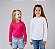 KIT 2 BLUSAS MANGA LONGA INFANTIL RIBANA UNISSEX 1 AO 12 ANOS - PINK E BRANCA - Imagem 1