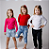 KIT 3 BLUSAS MANGA LONGA INFANTIL RIBANA UNISSEX 1 AO 12 ANOS - VERMELHA, PINK, BRANCA - Imagem 1