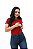 CAMISA FEMININA DE MANGA CURTA COM ABERTURA PARA AMAMENTAÇÃO VERMELHA - Imagem 2