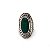 Anel ônix verde pedra oval com prata 925 trabalhada - Imagem 2
