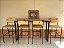Conjunto Sala de Jantar Industrial com Mesa e 4 Cadeira, Aço, Madeira Maciça - Imagem 3